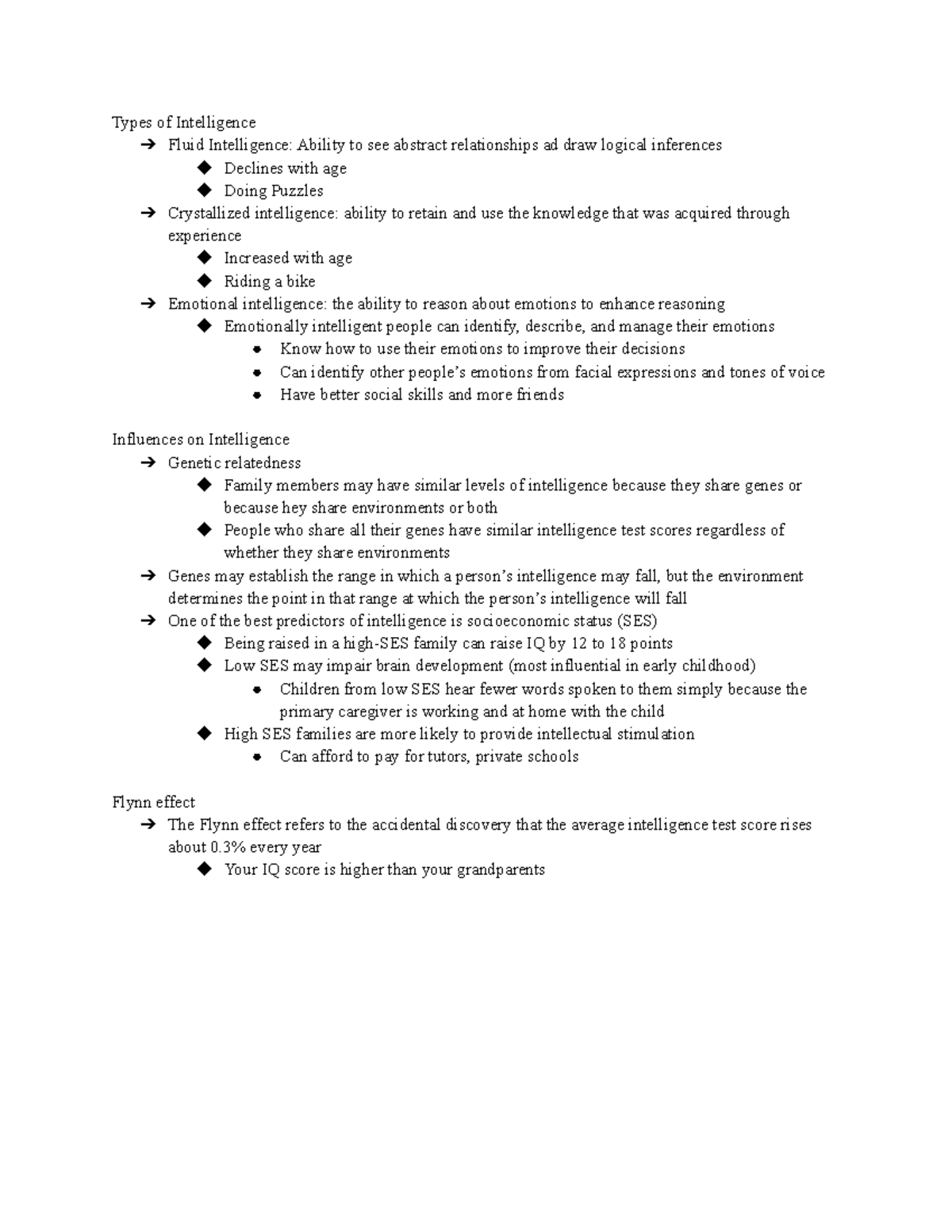 General Psychology 150 Lecture Notes - Types of Intelligence Fluid ...