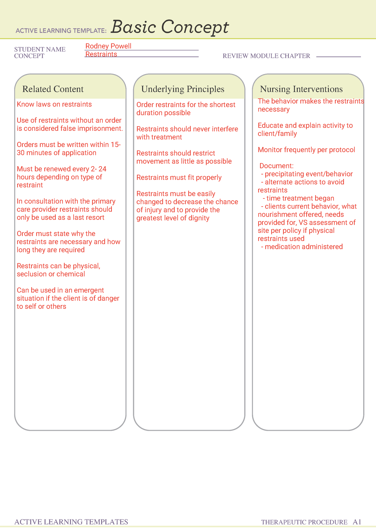 Restraints - cfdd - STUDENT NAME CONCEPT REVIEW MODULE CHAPTER Related ...