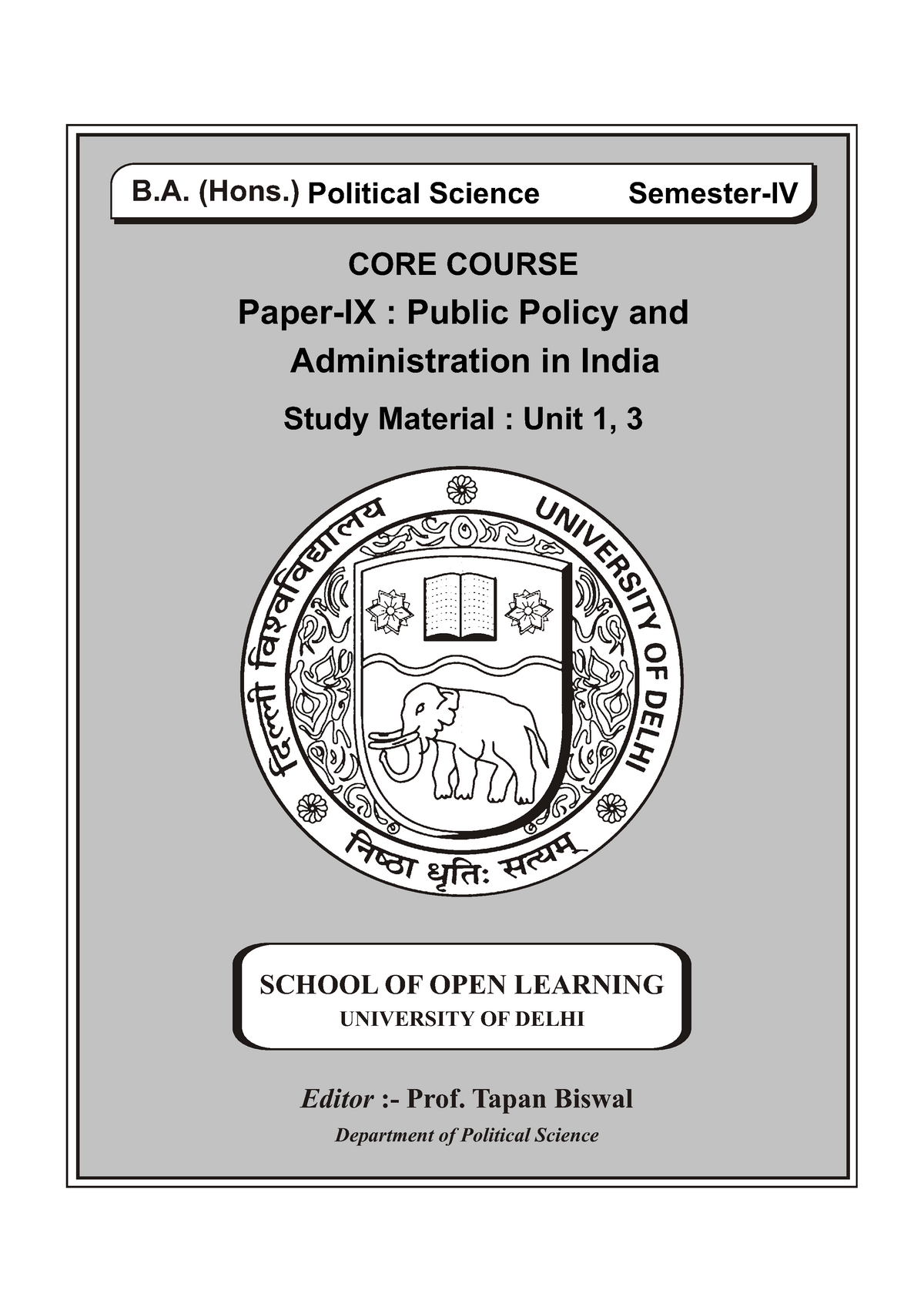 public-administration-semester-4-notes-b-hons-core-course-paper