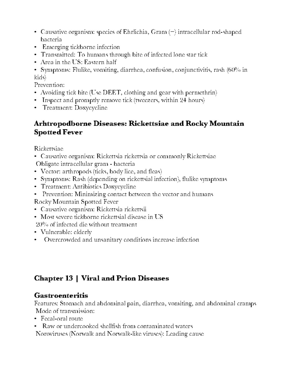 HTH 245 Notes Chapter 13 - Causative organism: species of Ehrlichia ...