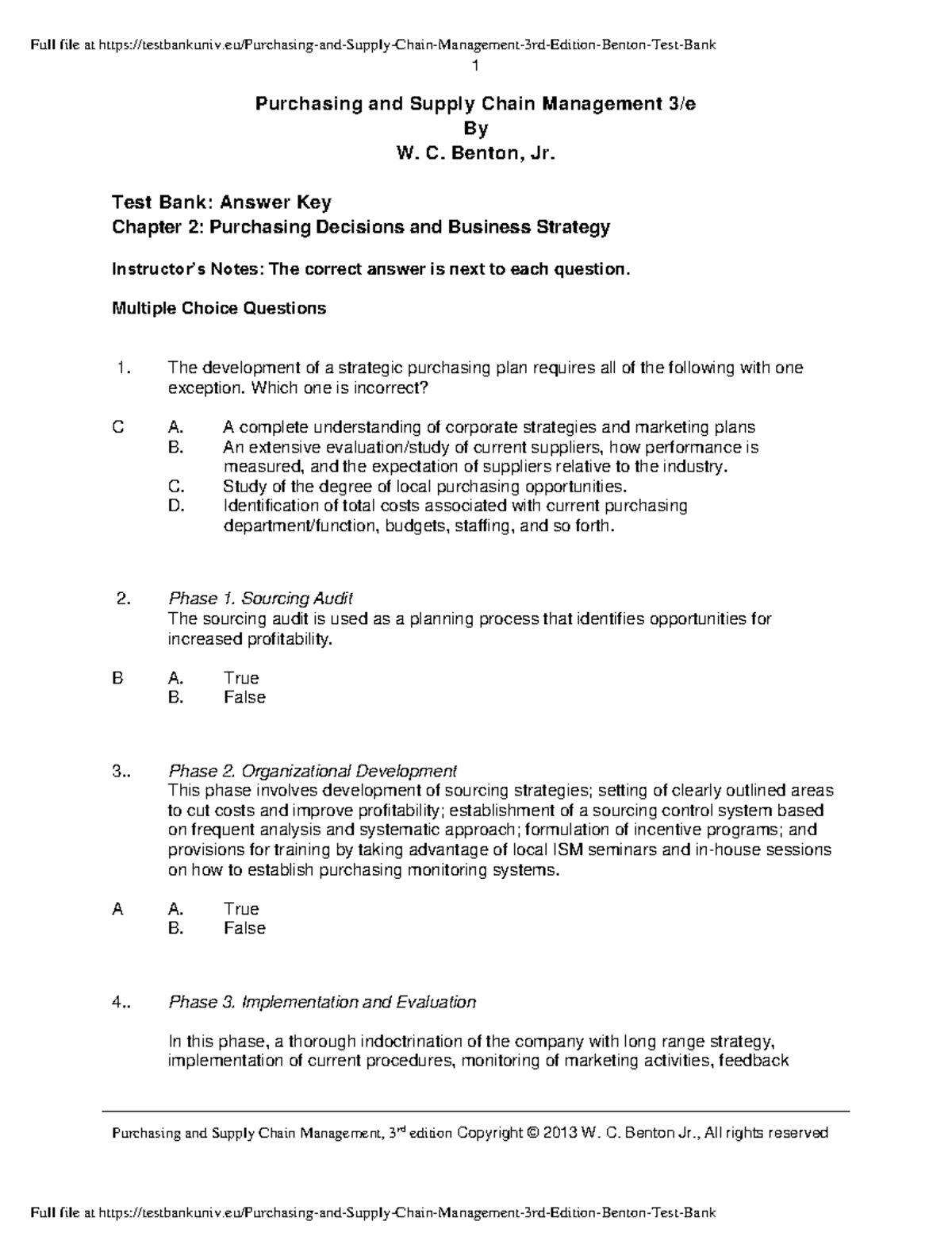 Purchasing and Supply Chain Management 3 - Full file at - Studocu