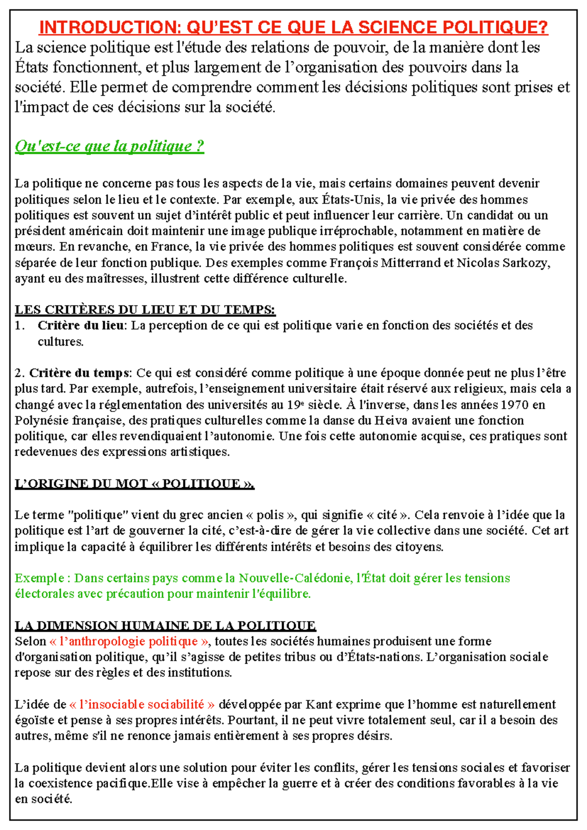 Intro et chap 1 le pouvoir - INTRODUCTION: QU’EST CE QUE LA SCIENCE ...