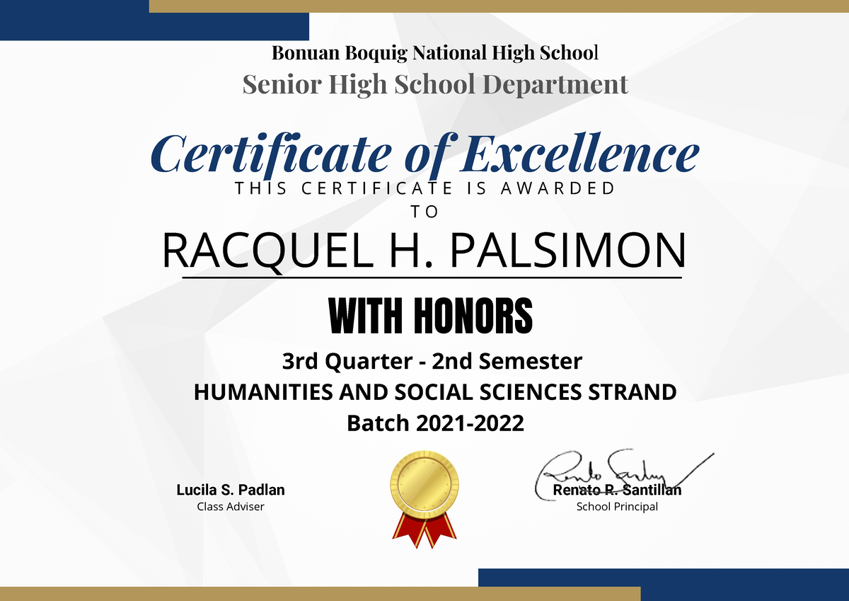 3rd QT Kindness Honors   Just Sample   Certificate Of Excellence WITH