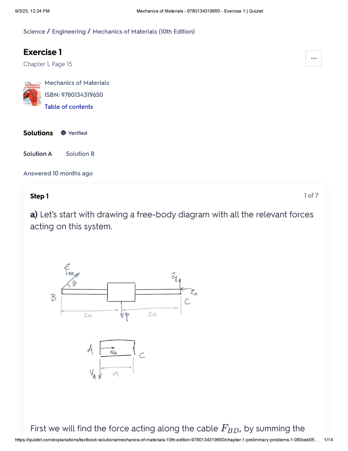 Mechanics Of Materials - 9780134319650 - Exercise 1 Quizlet - Exercise ...