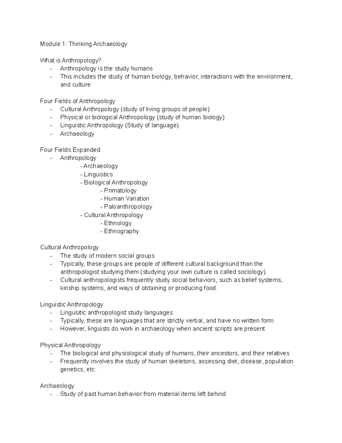 Arch 226 Module 1 - Lecture notes 3 - Module 1: Thinking Archaeology ...