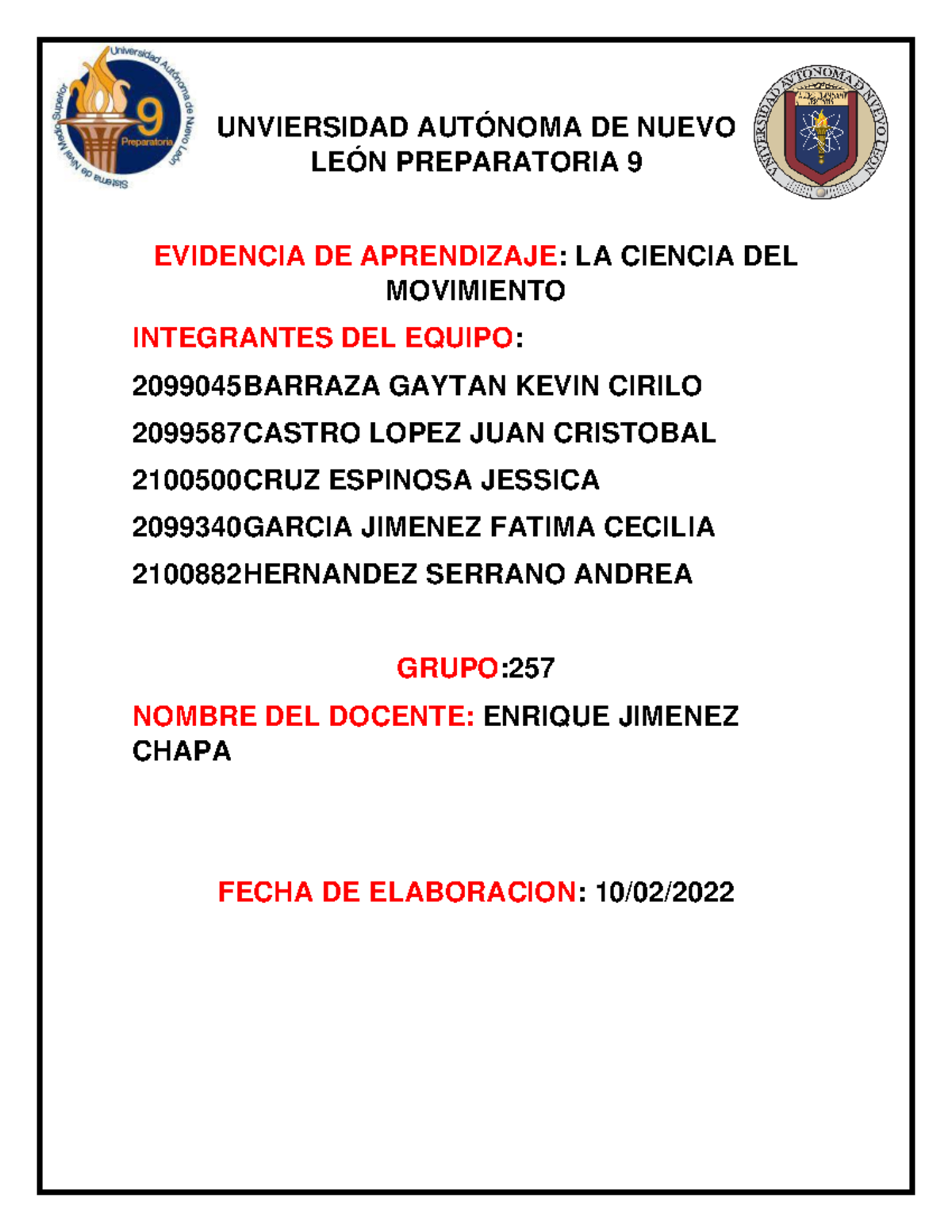 Equipo 1 EV1 LCM - NEXUS E1 - UNVIERSIDAD AUTÓNOMA DE NUEVO LEÓN ...