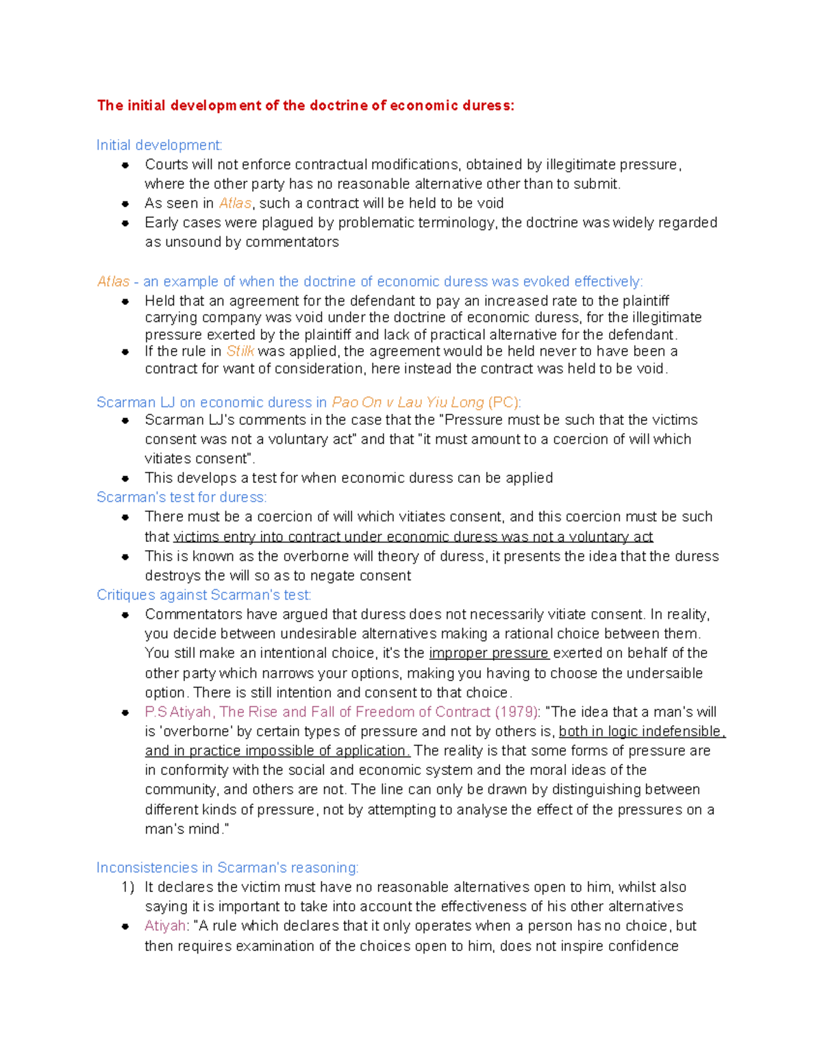 Contract Law Final Test Cheat Sheet Economic Duress General The Initial Development Of The Contract Law Final Test Cheat Sheet Economic Duress General The Initial Development Of The