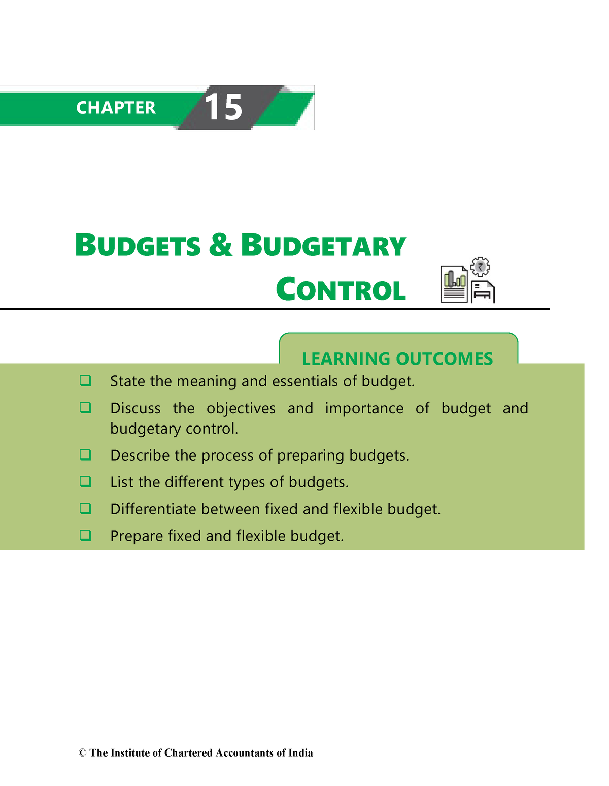 Budget And Budgetary Control - LEARNING OUTCOMES BUDGETS & BUDGETARY ...