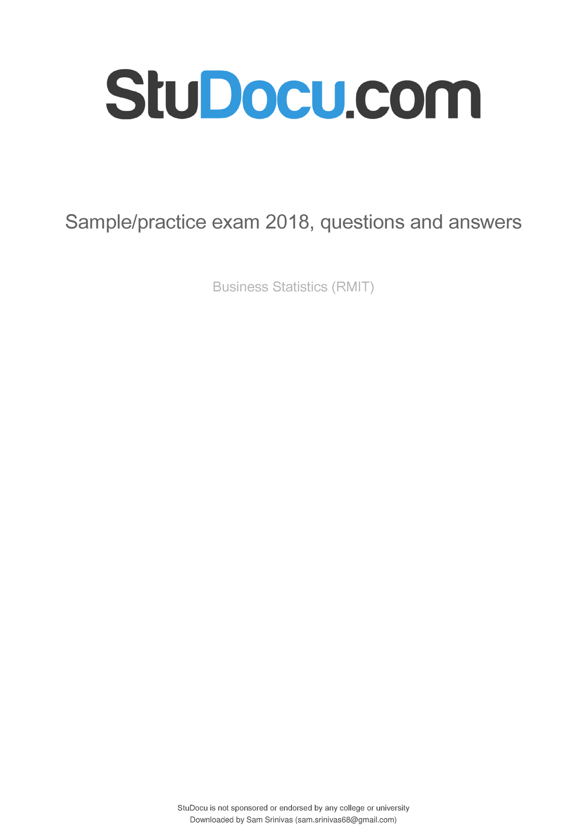 Sample/practice Exam 3 March 2018, Questions And Answers - StuDocu Is ...