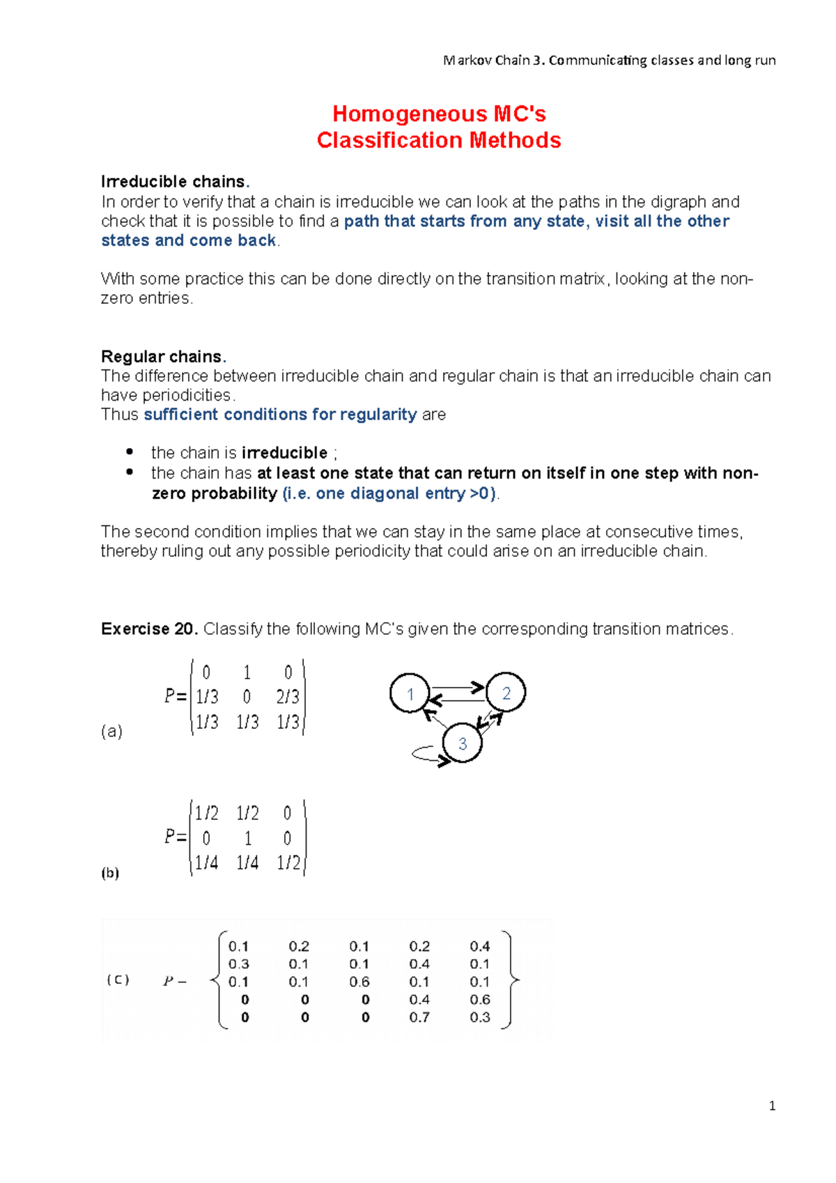 Markov Chain 3 Communicating classes and Long Run-Final - Markov Chain ...