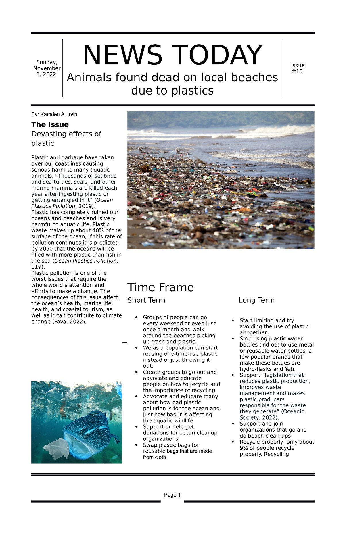 Bio pamphlet - Sunday, November 6, 2022 NEWS TODAY Animals found dead ...