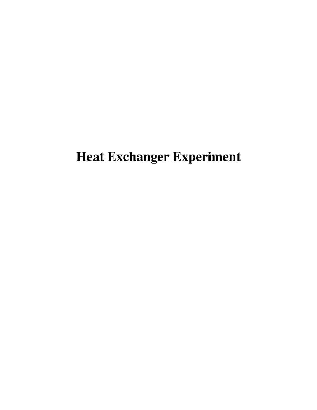 P3SOP Rev 2 P3SOP Rev 2 Heat Exchanger Experiment Table of