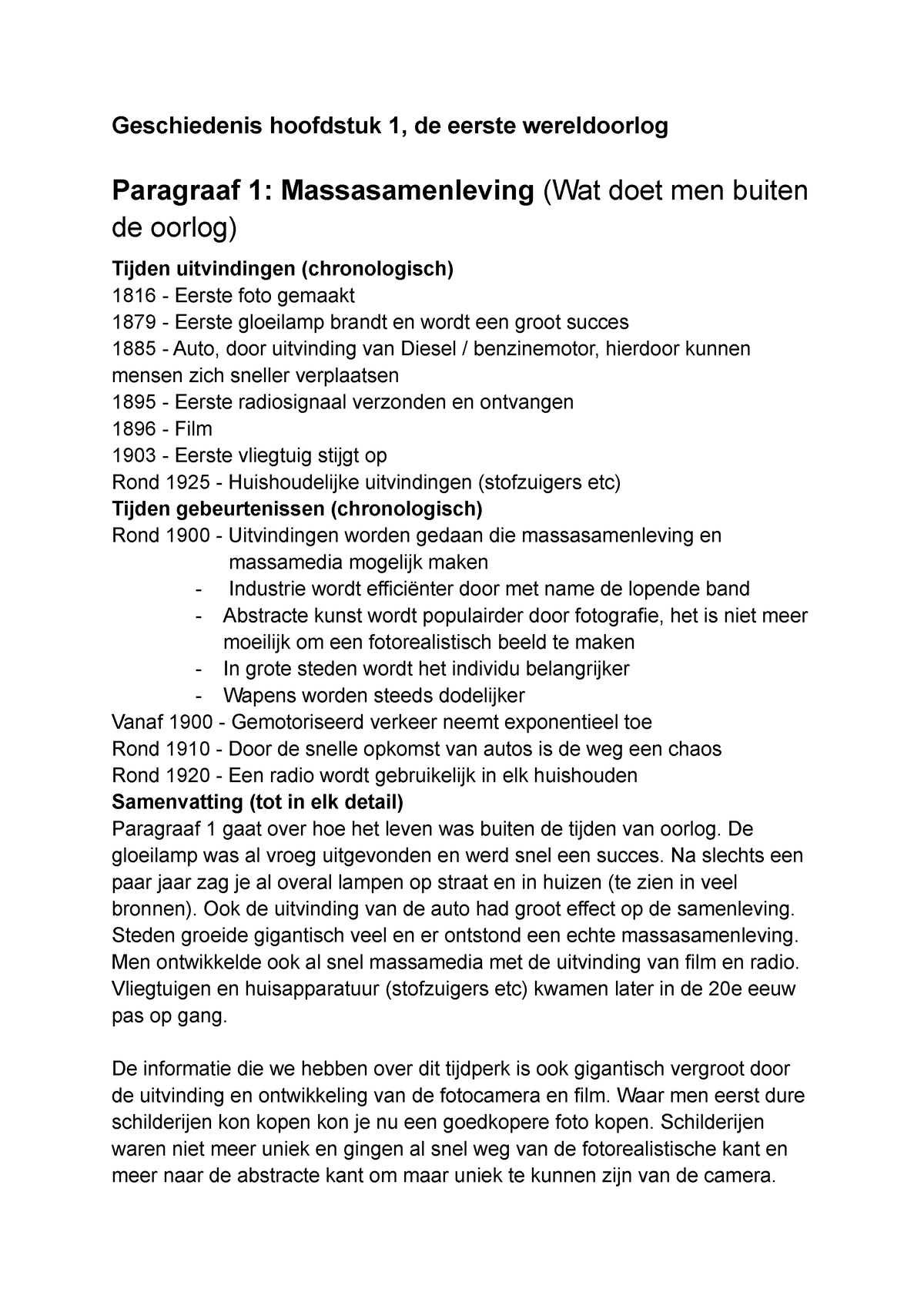 3VWO Memo Geschiedens H1 - Jaartallen + Samenvatting - Geschiedenis ...