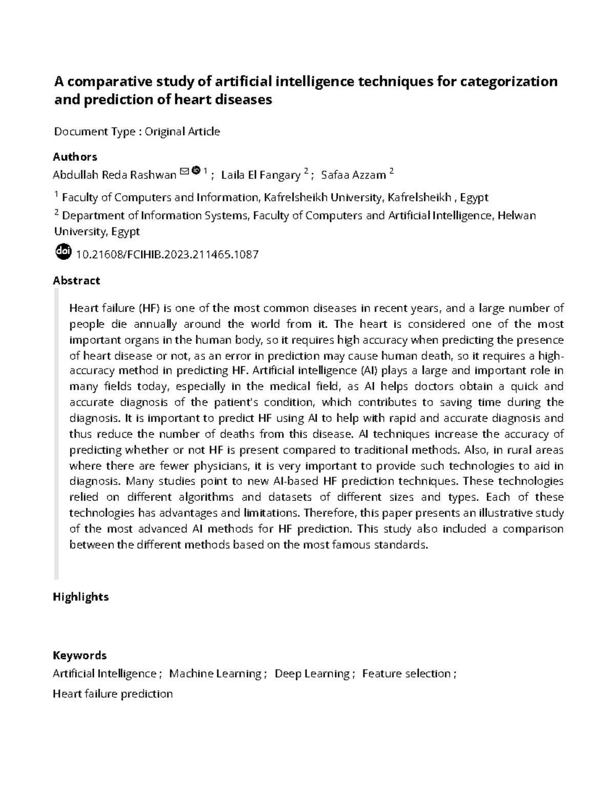 A comparative study of artificial intelligence techniques for ...