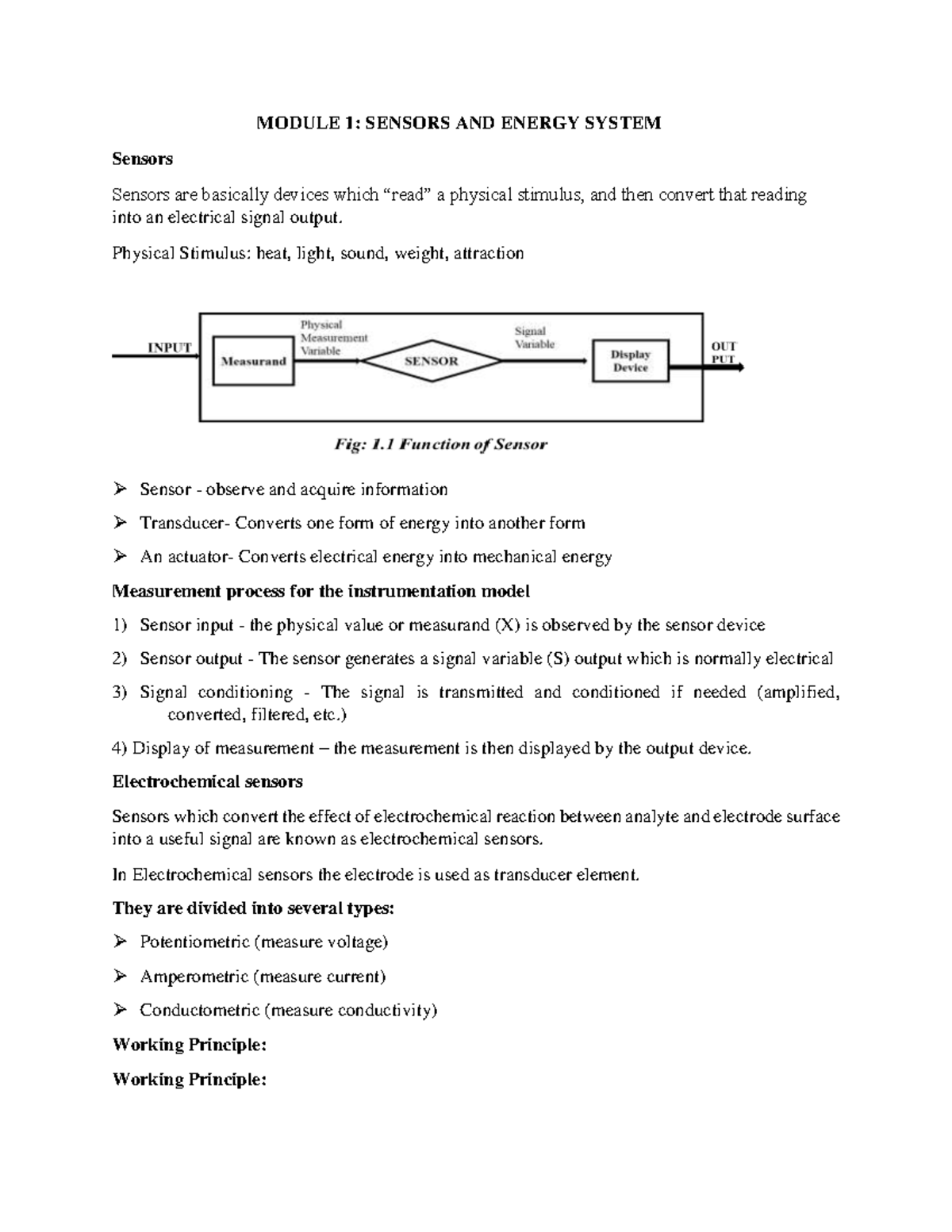 CS 5 Module Notes - enjoy - MODULE 1: SENSORS AND ENERGY SYSTEM Sensors ...