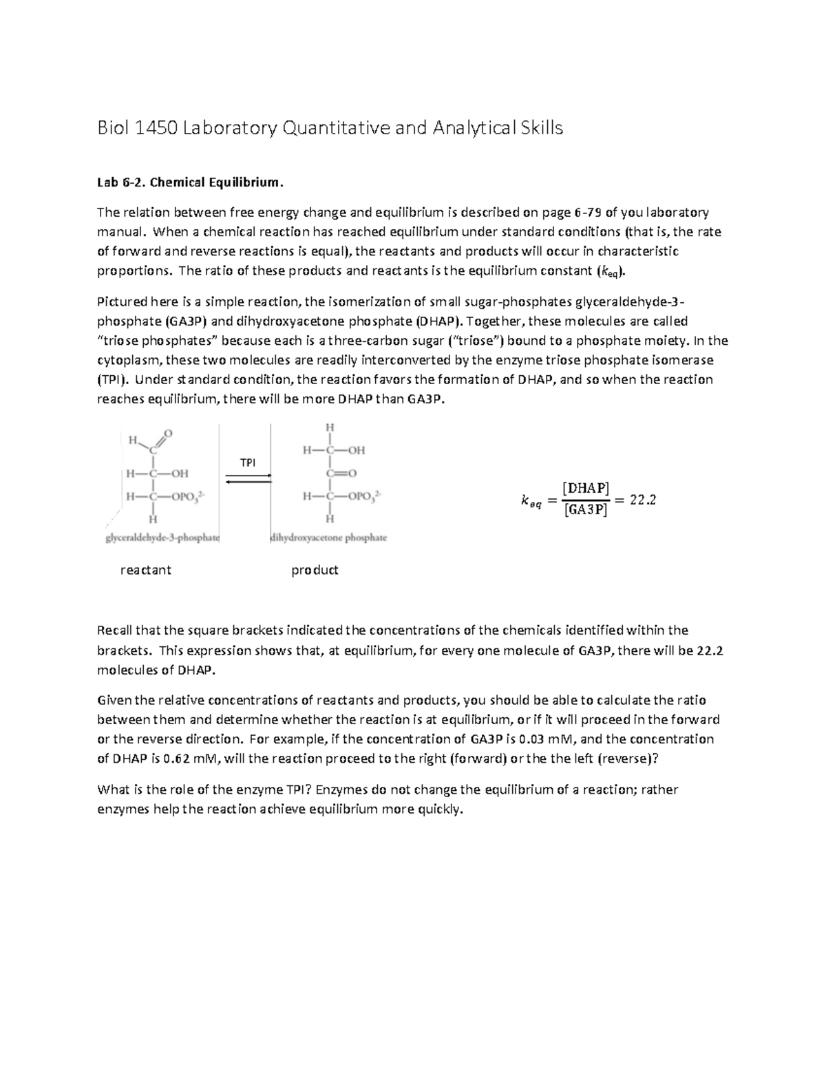 Lab 62 Quantitative Skills Biol 1450 Laboratory Quantitative and