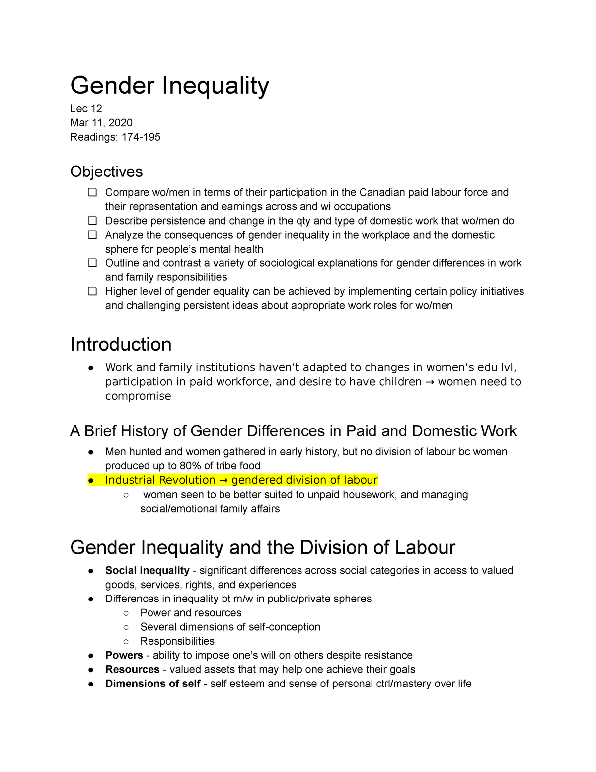 literature review about gender inequality