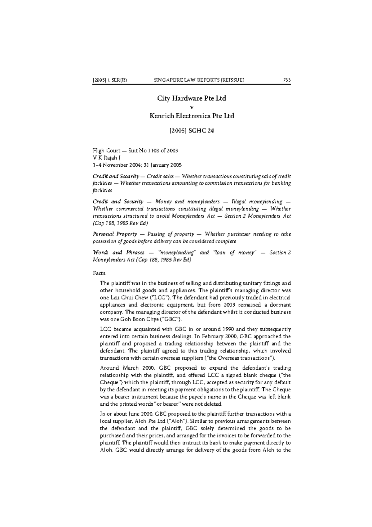 City hardware v kenrich [2005 ] 1 SLR(R) 0733 [2005] 1 SLR(R