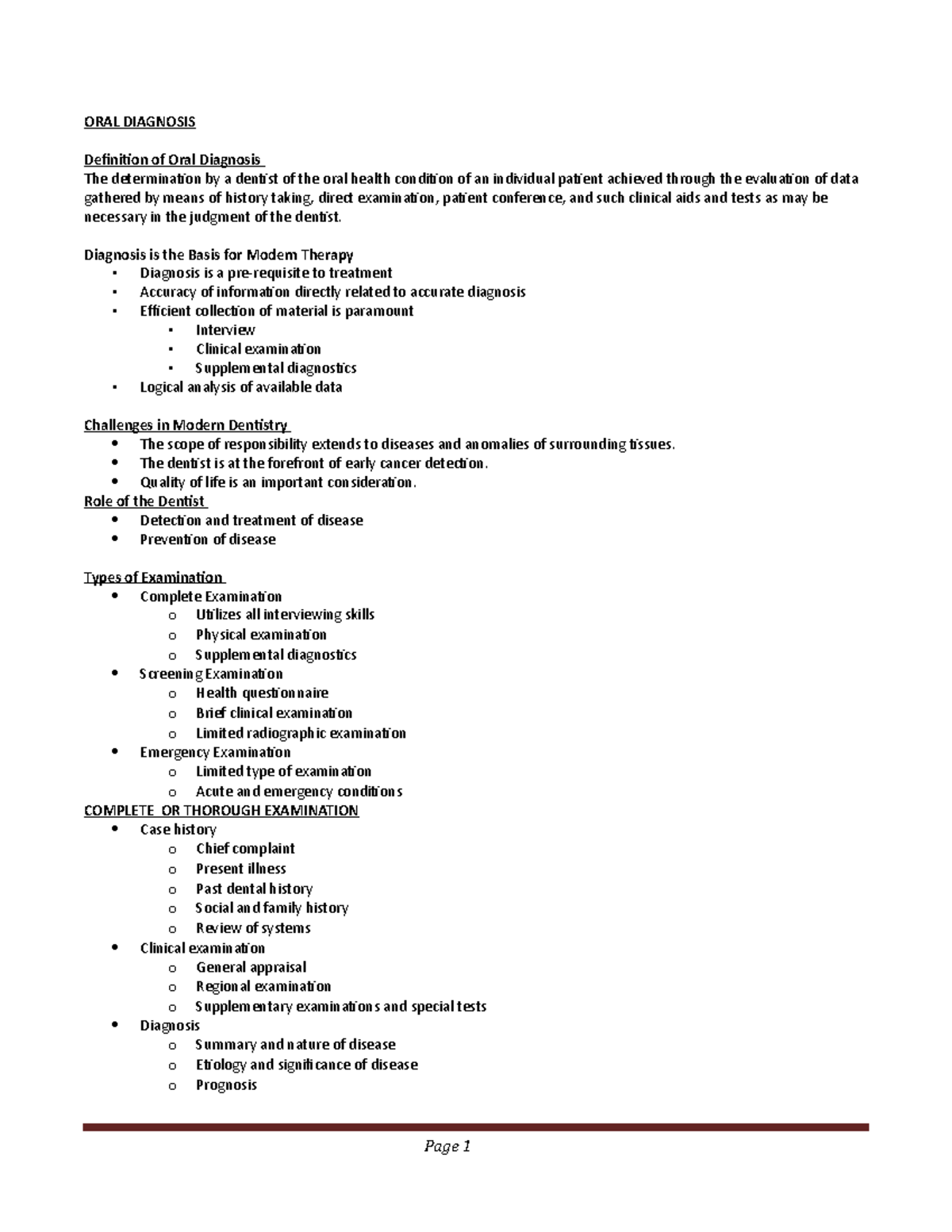 1ORAL Diagnosis reviewer - ORAL DIAGNOSIS Definition of Oral Diagnosis ...