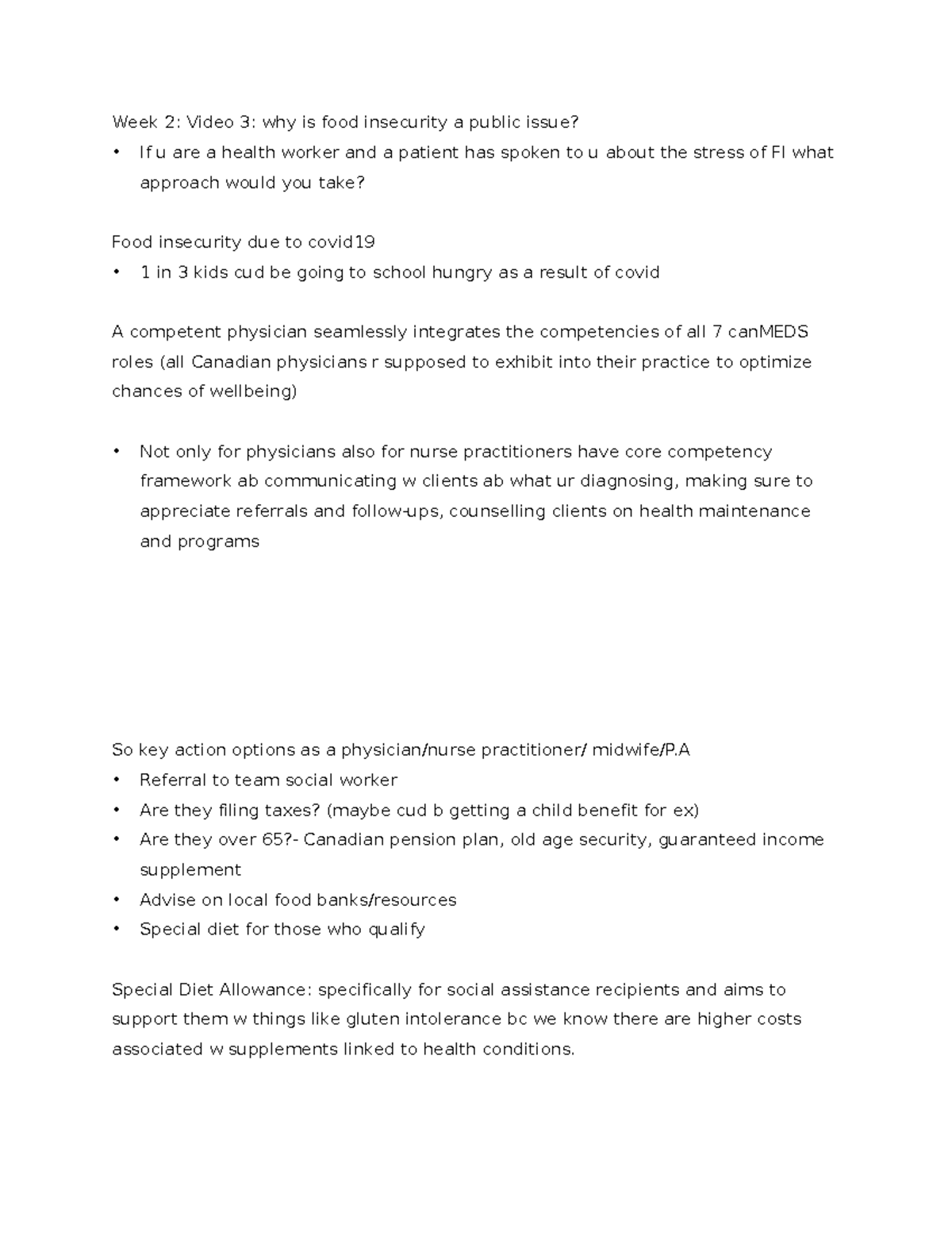 Week 3 Lec3 - Detailed Notes - Week 2: Video 3: Why Is Food Insecurity ...