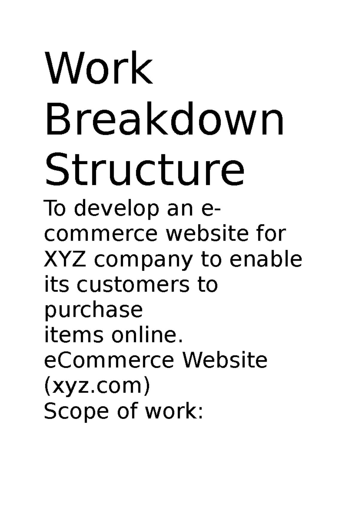 work-breakdown-structure-work-breakdown-structure-to-develop-an-e