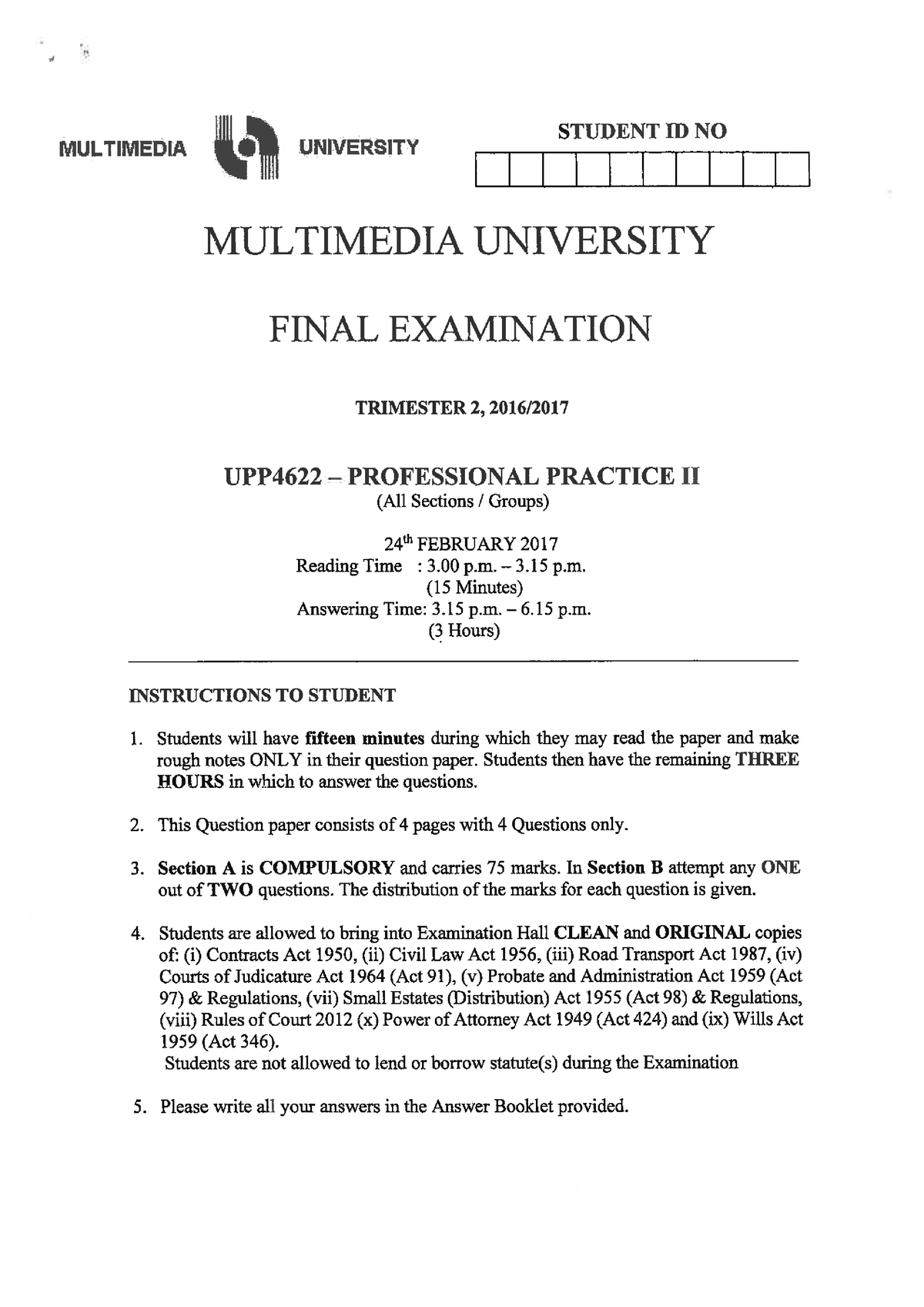 UPP 4622 - Professional Practice 2 41529 - MMU - Studocu