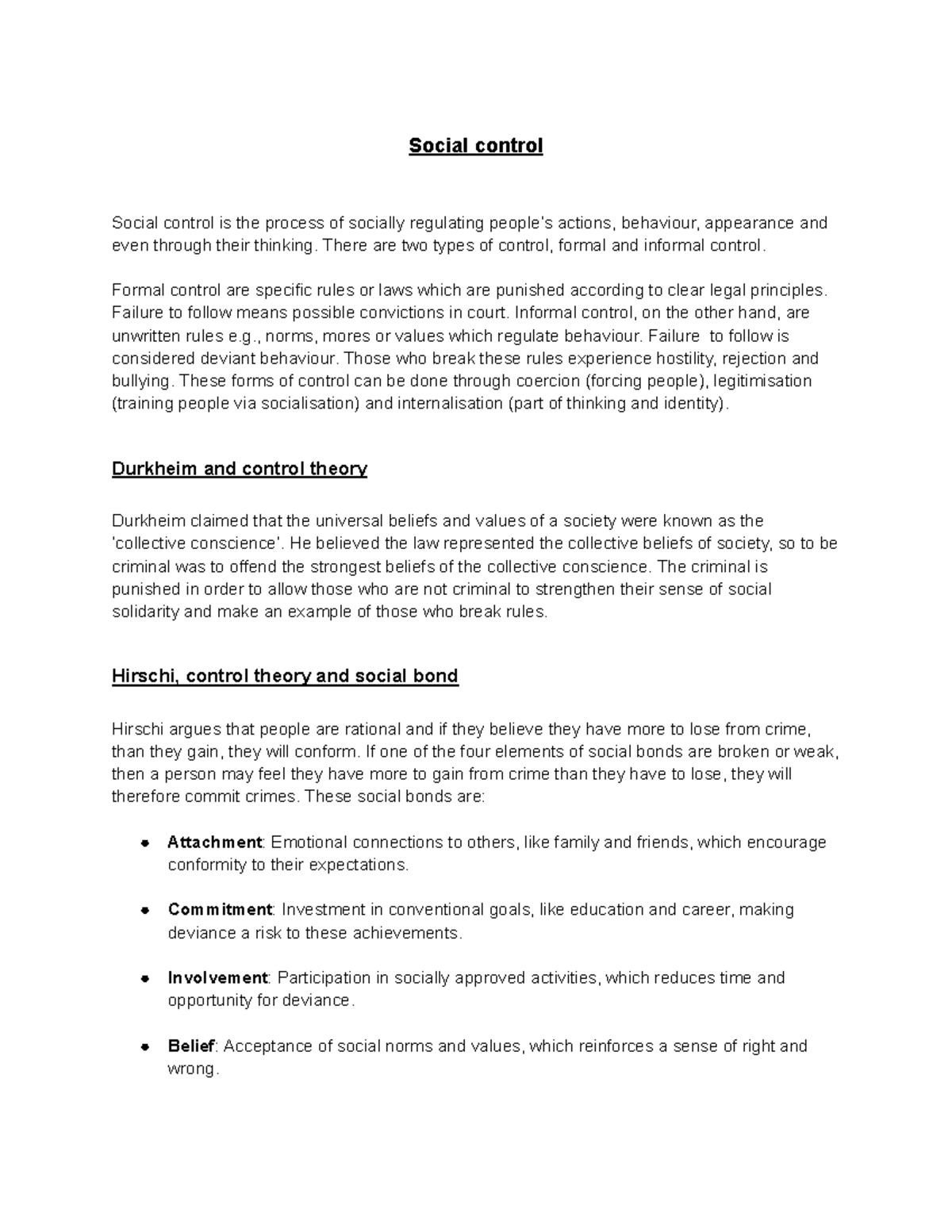Social Control - Social control Social control is the process of ...