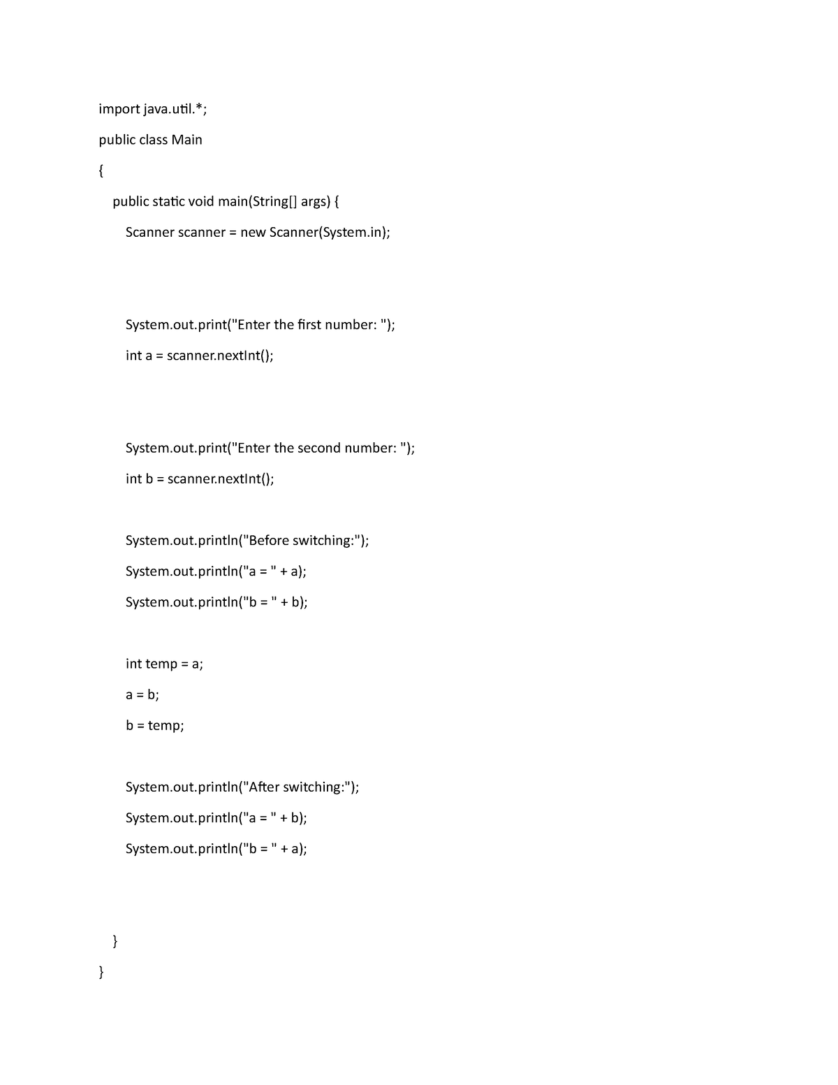 java-code-for-switching-variables-import-java-public-class-main