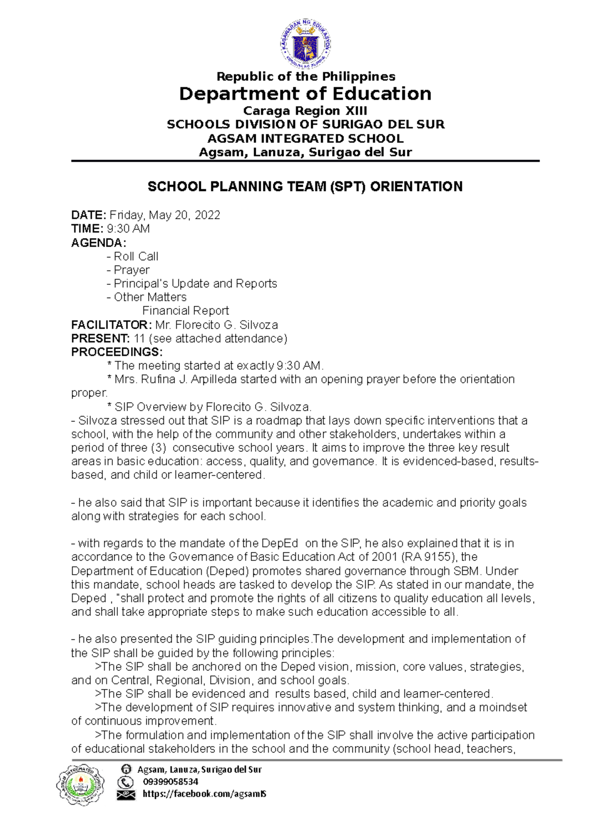 Spt team orientation may 20, 2022 - Republic of the Philippines ...