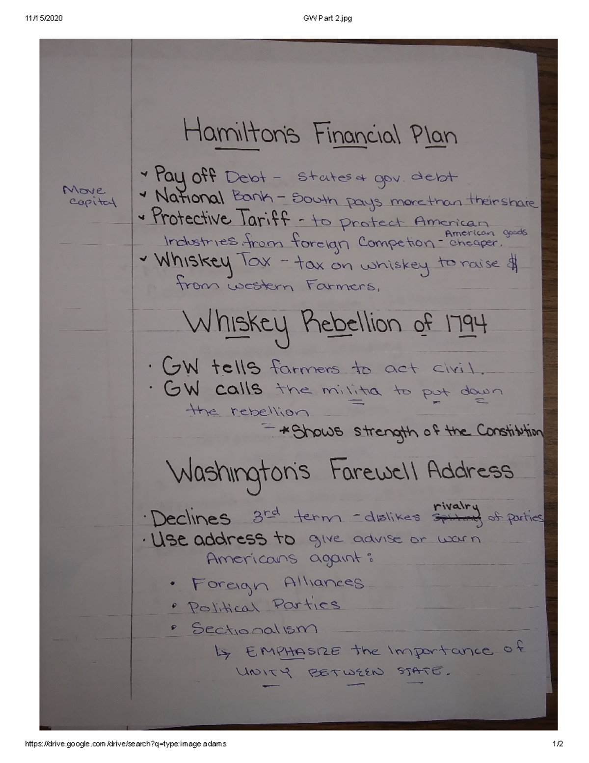 George Washington Notes 2 - 11/15/2020 GW Part 2 drive.google/drive ...