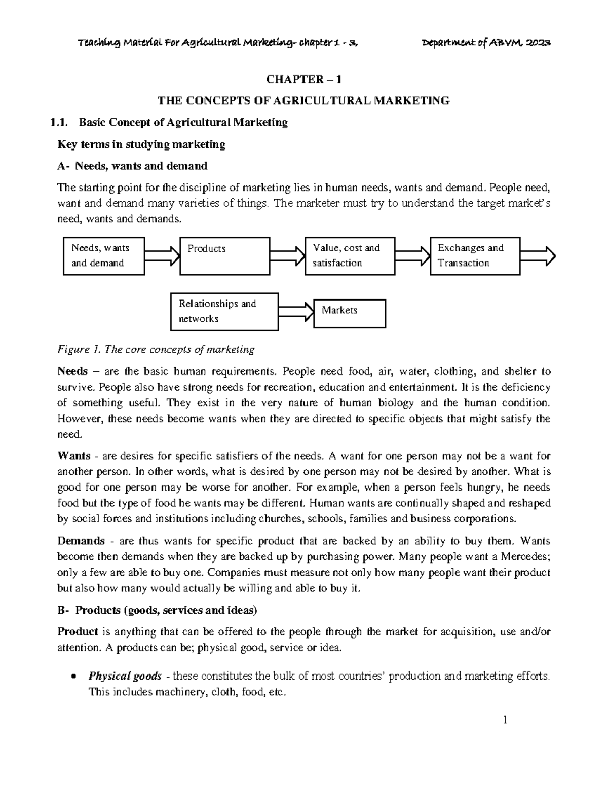 MKT chapter 1 - 3 - Hjngbggbb - CHAPTER – 1 THE CONCEPTS OF ...