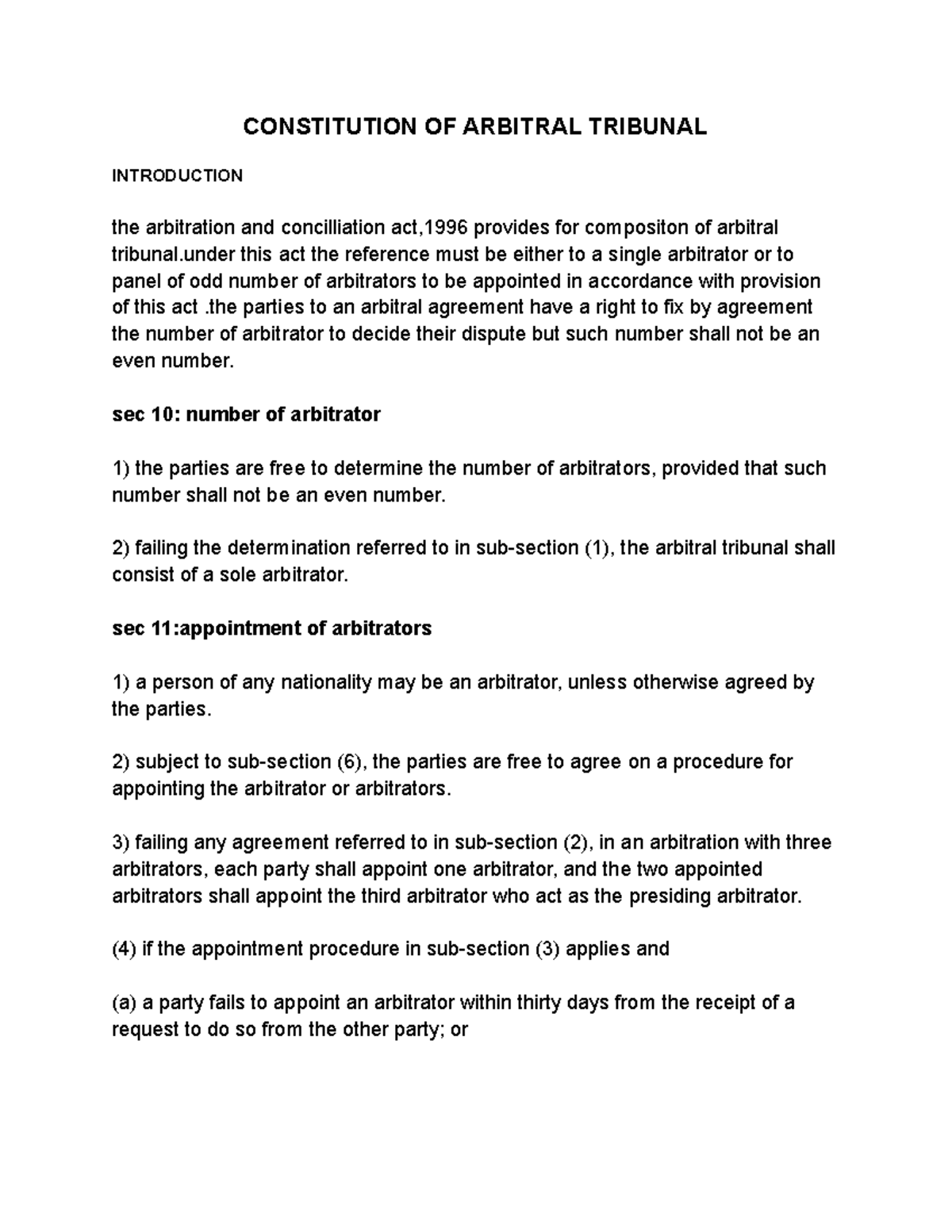 Appointment Of Arbitrators - CONSTITUTION OF ARBITRAL TRIBUNAL ...