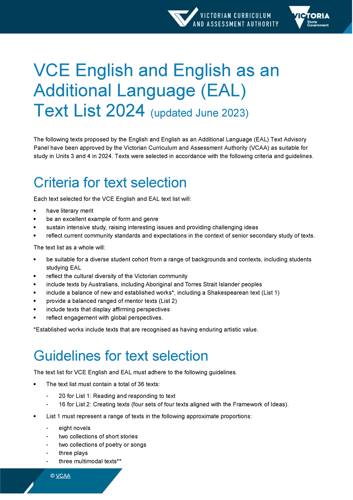 2024English EALText List   VCE English And English As An Additional