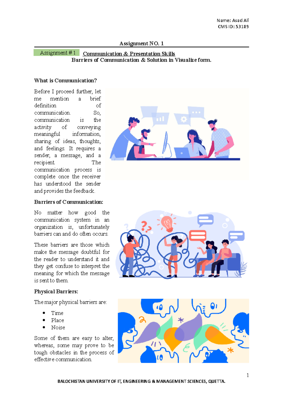 writing assignment #1 communication barriers report