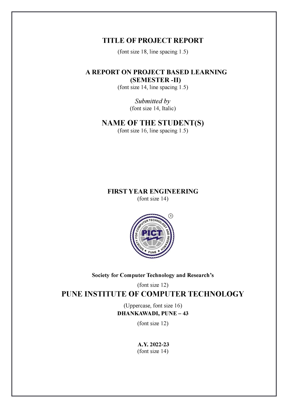 fe-pbl-report-format-title-of-project-report-font-size-18-line