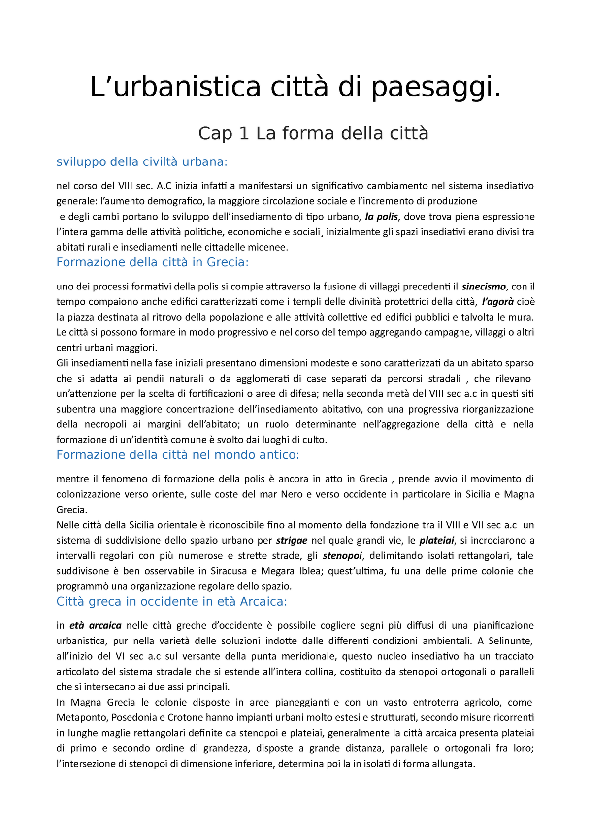 Topografia Antica - L’urbanistica Città Di Paesaggi. Cap 1 La Forma ...