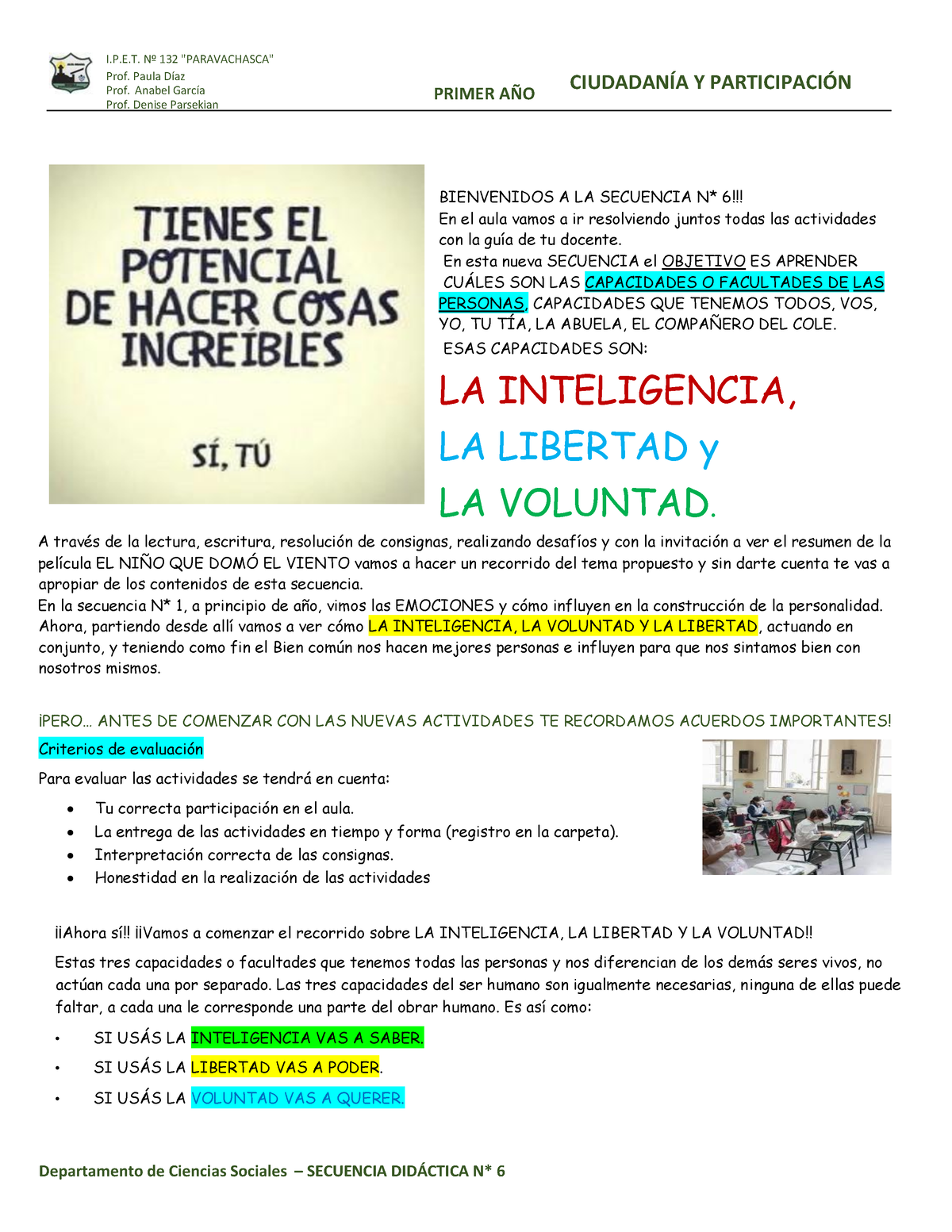 1er Año A,B,C Y D - Ciudadanía Y Participación - Secuencia Nro 6 ...