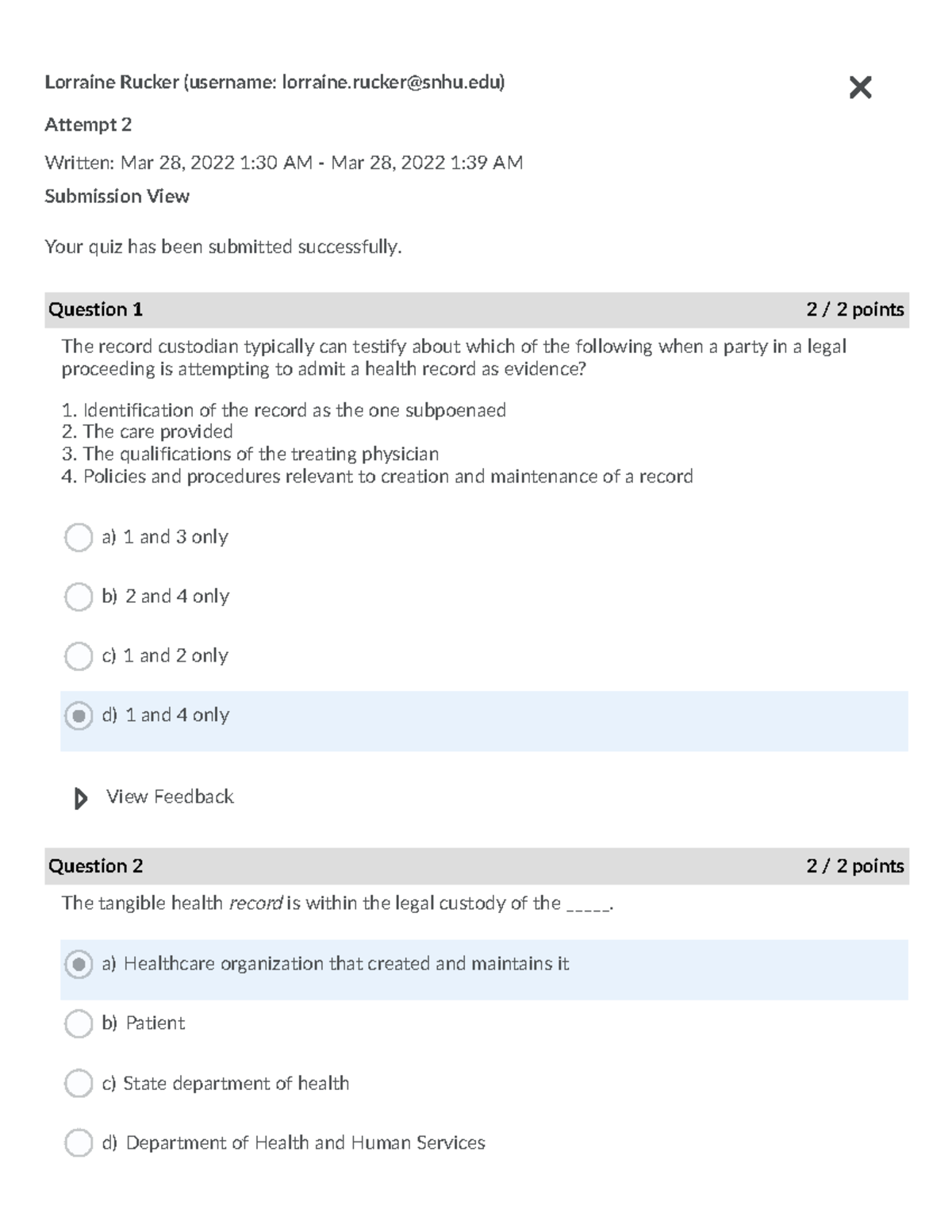 4-4 Quiz (Chapters 2, 11, 12, and 27) - HIM-200-X4293 Intro to Health ...