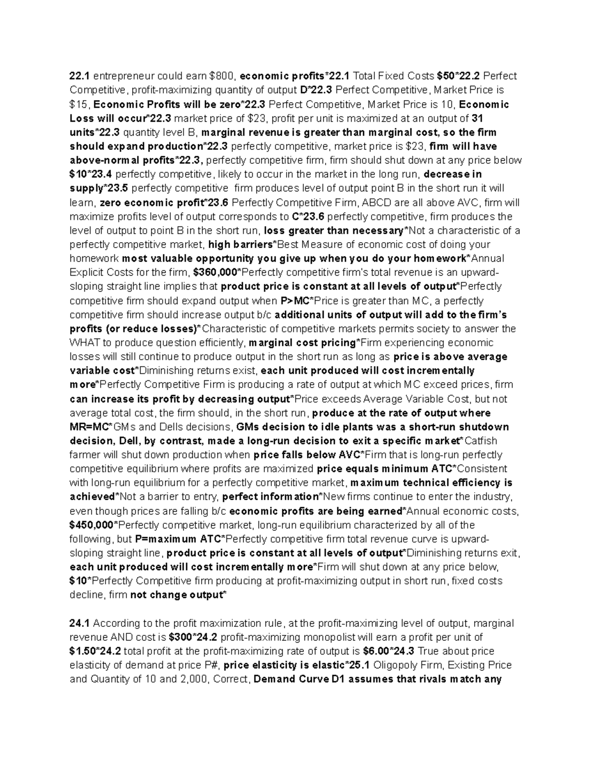 ECON 2010 - Study Guide for Exam #2 - 22 entrepreneur could earn $800 ...