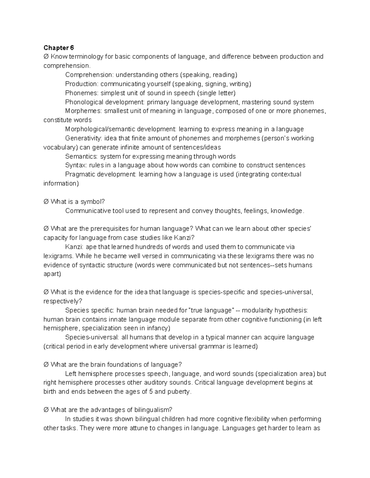 Devpsych exam 2 - Chapter 6 Ø Know terminology for basic components of ...
