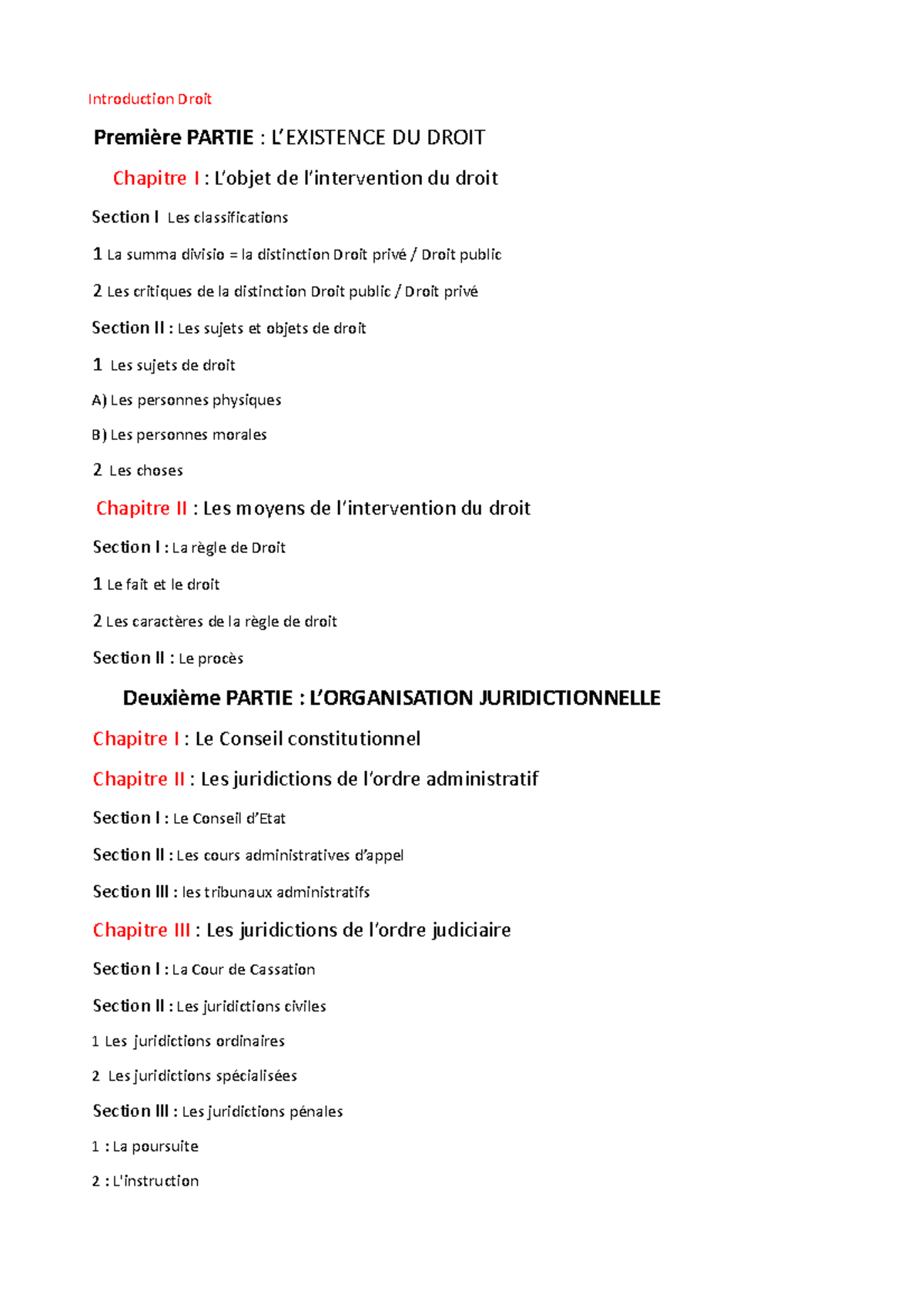 Introduction Droit - Notes De Cours 1-11 - Introduction Droit Première ...