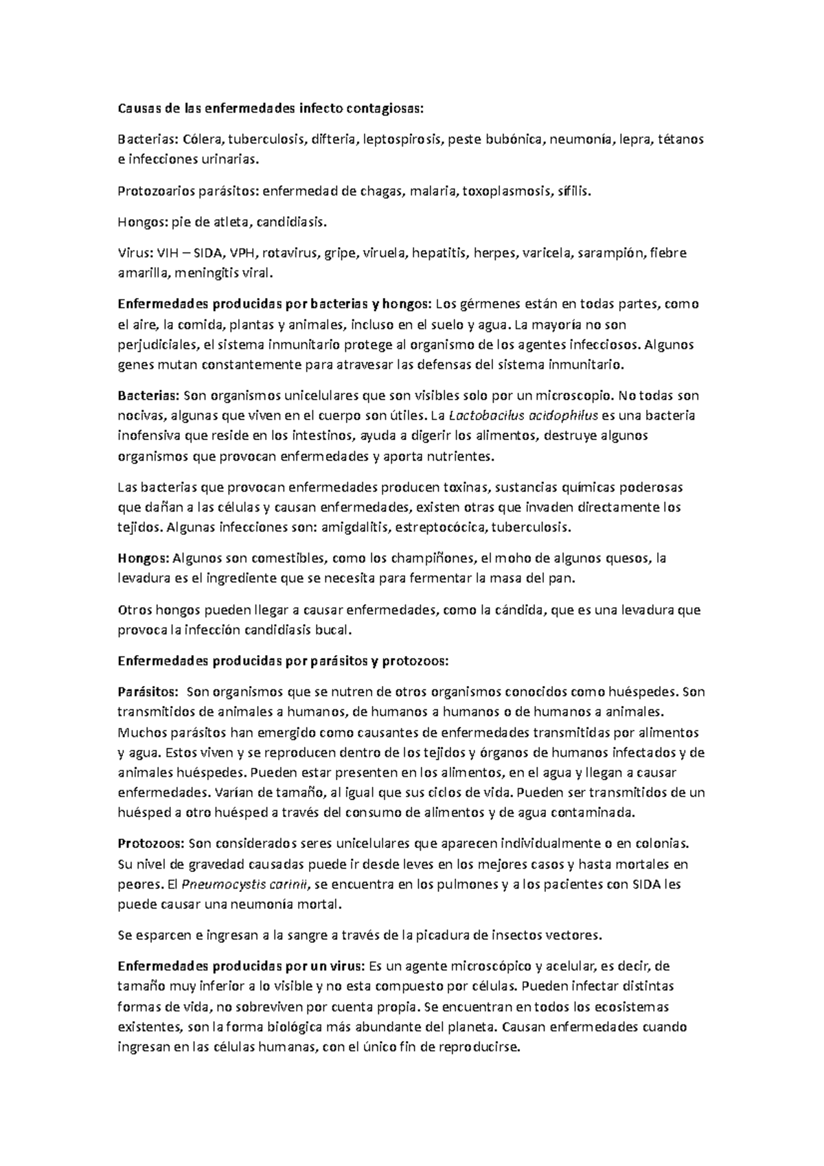 Enfermedades infectocontagiosas - Causas de las enfermedades infecto ...