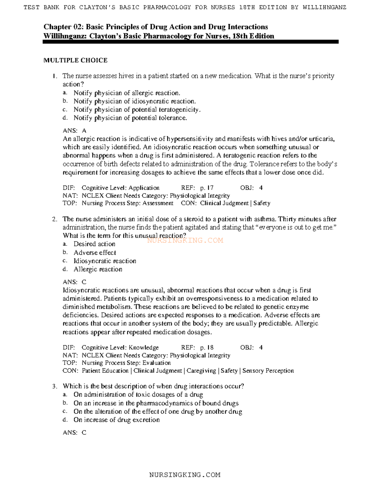 02 - Use as a guide only - NURSINGKING Chapter 02: Basic Principles of ...