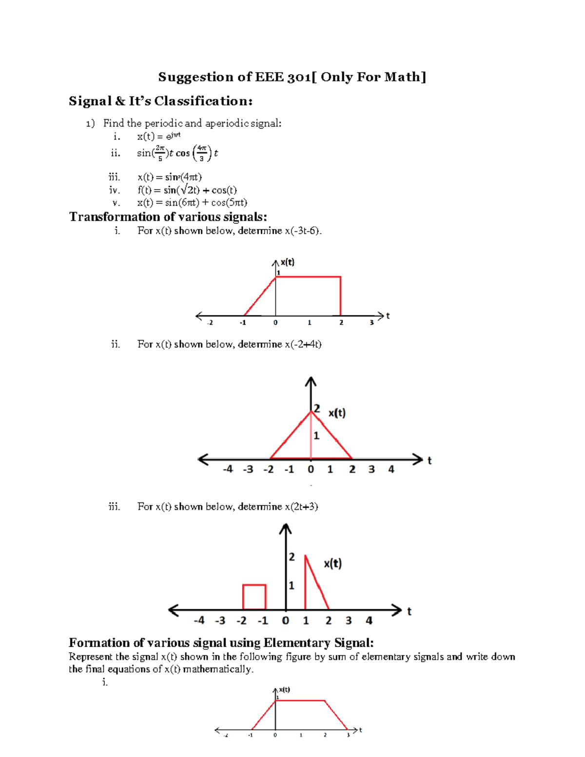 Sugession of EEE 301 - EEE 301 - Suggestion of EEE 301[ Only For Math ...