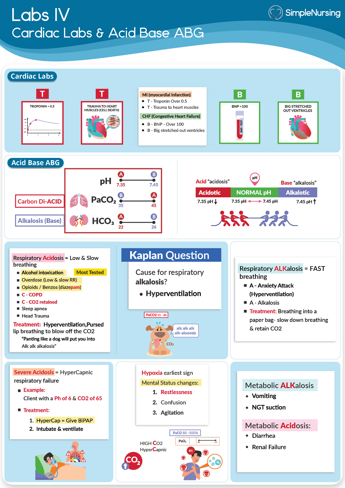 Lab Values - Cardiac Labs & Acid Base ABG - Labs IV Cardiac Labs & Acid ...