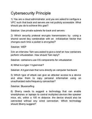 Penetration Testing - MCQ - Cybersecurity Principles - Threat ...