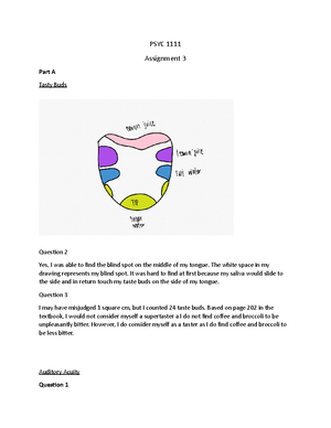 PSYC1111 Assignment 3 - 1 Psychology 1111, Assignment 3 Abstract 1 This ...