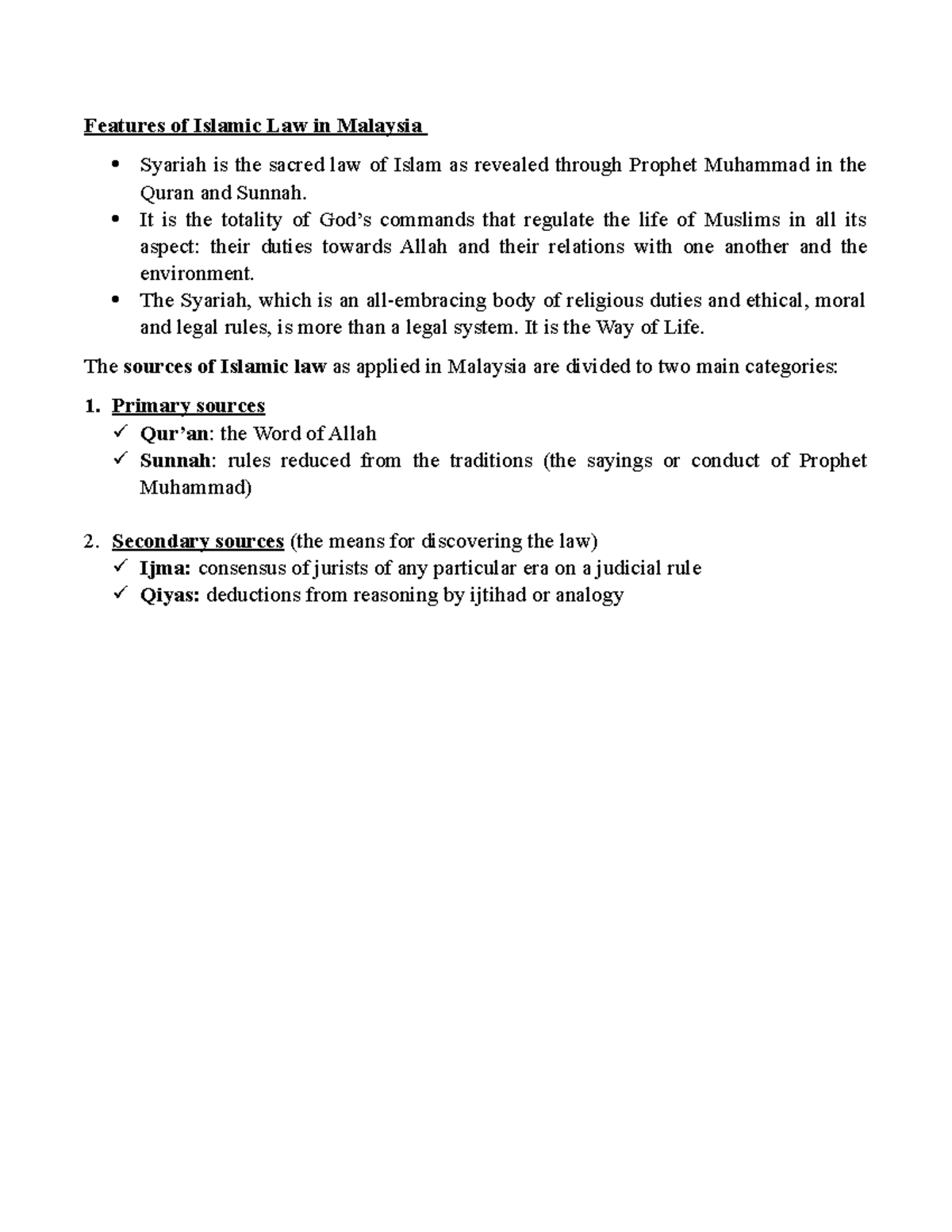 Islamic Law in Malaysia it will be very helpful for instances exams ...