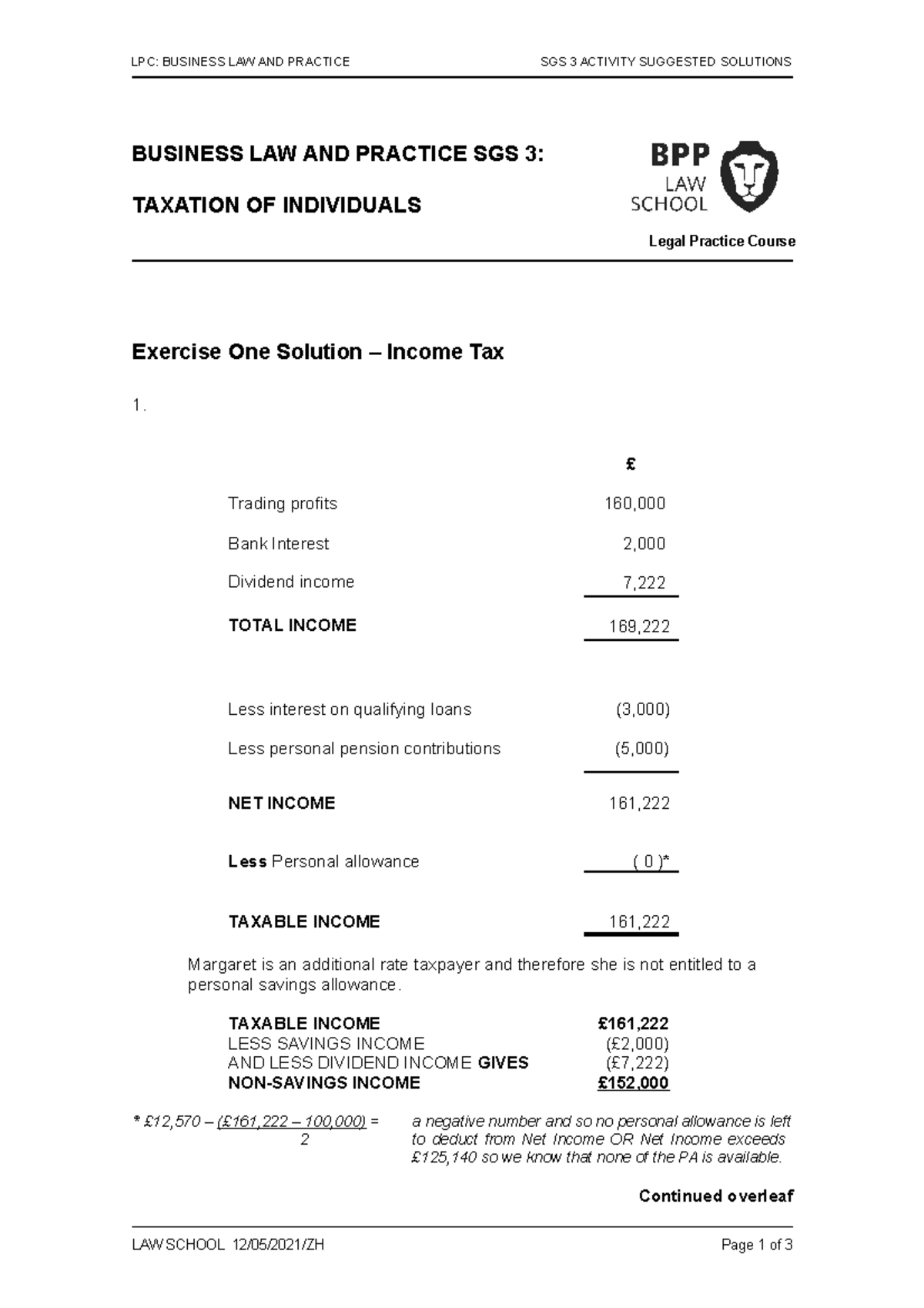 BLP SGS 3 Activities Solution For BLP module - LPC: BUSINESS LAW AND ...