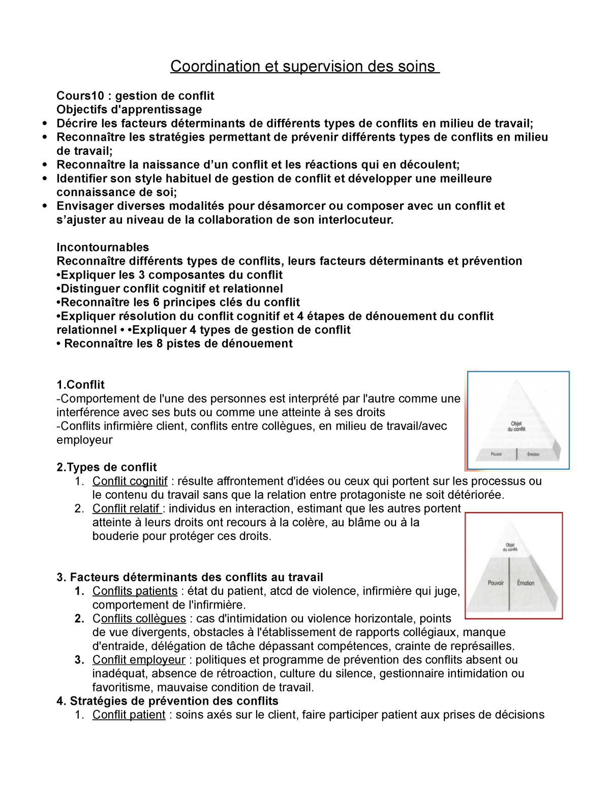 Cours 10 Gestion Des Conflits Studocu